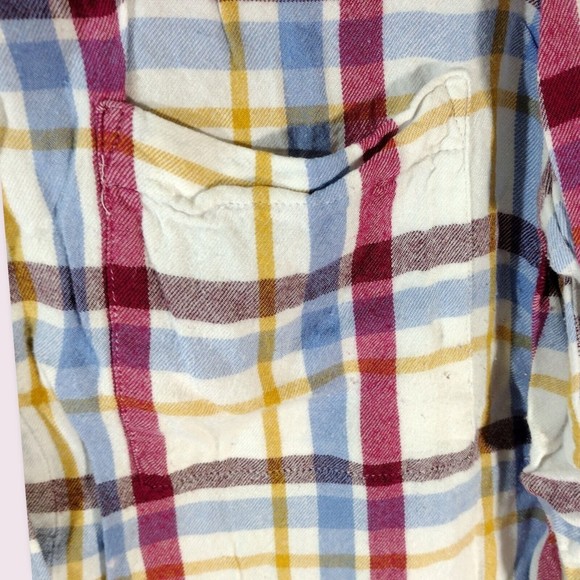 Perfect Shirt Women's XL Multi-color Plaid Rayon Button Down Top Blouse USED - Picture 4 of 6